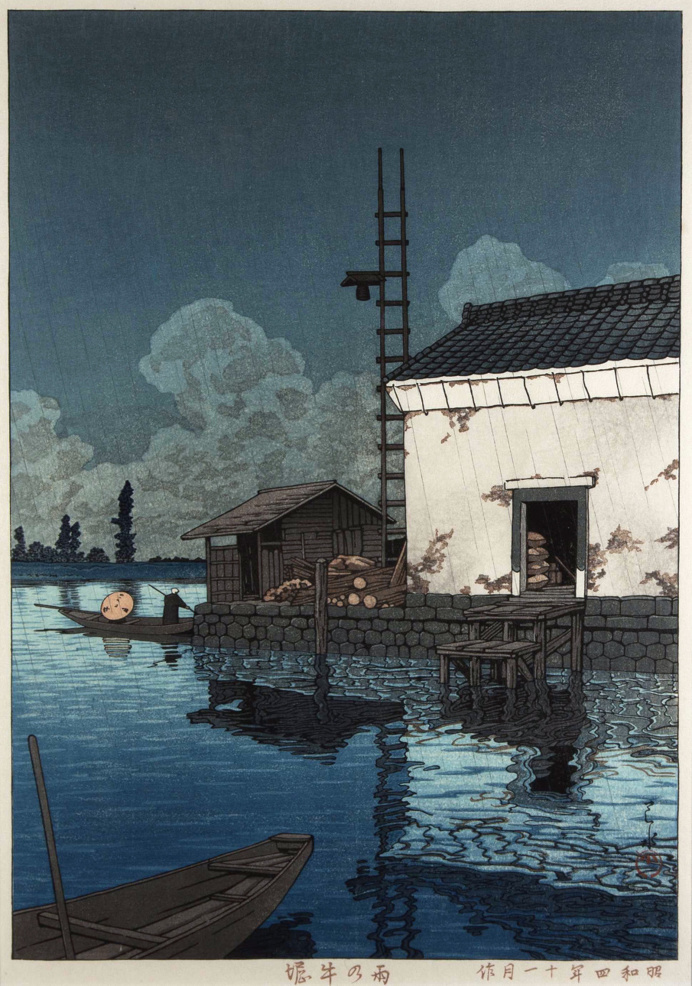 hasui kawase, woodblock print, woodcut, illustration