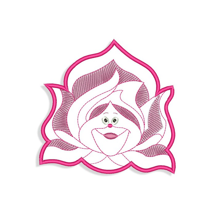 Rose Face Applique Embroidery design