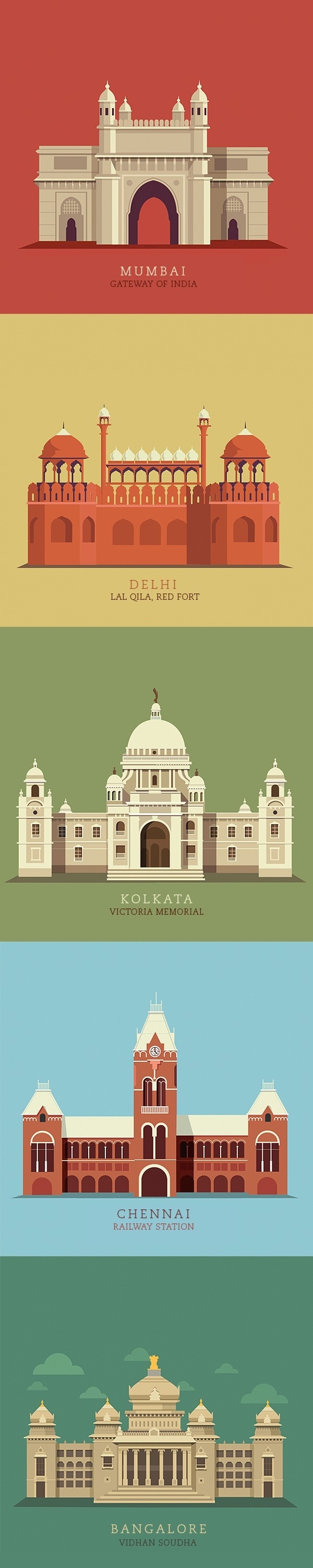 The 10 most popular cities in India illustrated #india #design #cities #best #illustration #indian #art #buildings