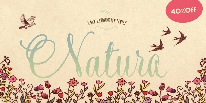 Natura - Webfont & Desktop font « MyFonts #calligraphy #script #writing #nature #handwritten #type
