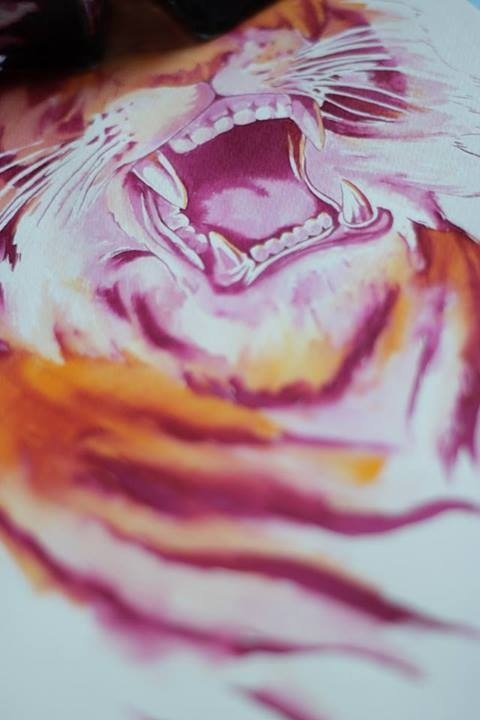 Watercolor tiger by Mathiole. #wild #tusk #tiger #animal #watercolor