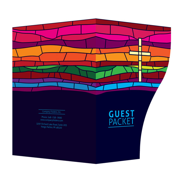 Stained Glass Church Guest Packet Folder Template #cross #church #jesus #template #christian