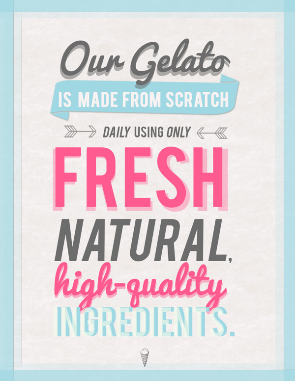 Gelato Design #branding #shop #print #design #graphic #decor #cream #gelato #poster #cute #ice #typography