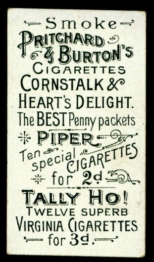 All sizes | Cigarette Card Back - Pritchard & Burton | Flickr - Photo Sharing! #vintage #typography