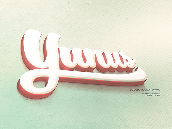 3D Cool Logo Mockup PSD