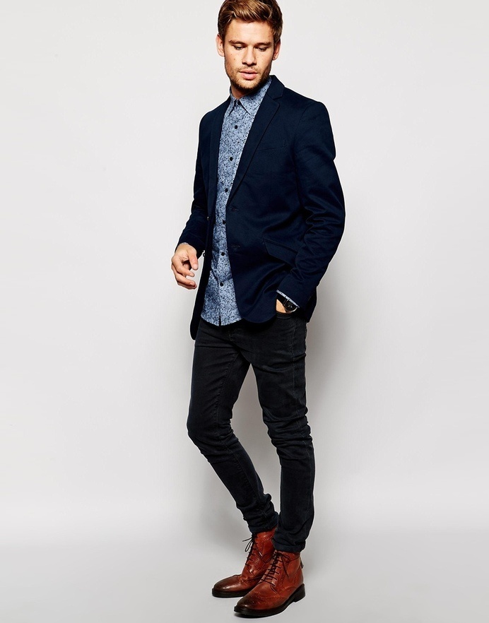 ‪#‎ClientStyle‬ Selected Heavy Cotton Twill Suit Jacket In Skinny Fit