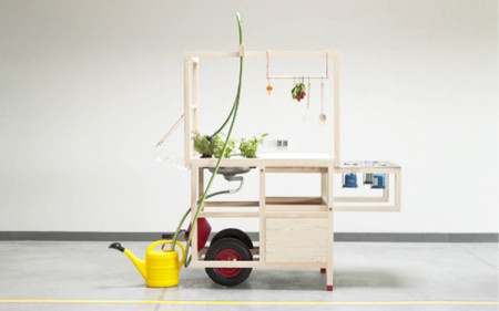 If you see this wheelbarrow kitchen on the street, stop by for some spontaneous hospitality! #product #kitchen #design #food