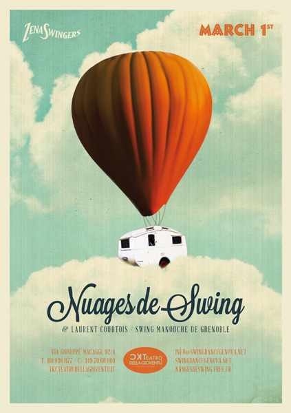 #poster #vintage #retro #lindyhop #swing #manouche #gipsyjazz #laurentdecourtois #micheletenaglia