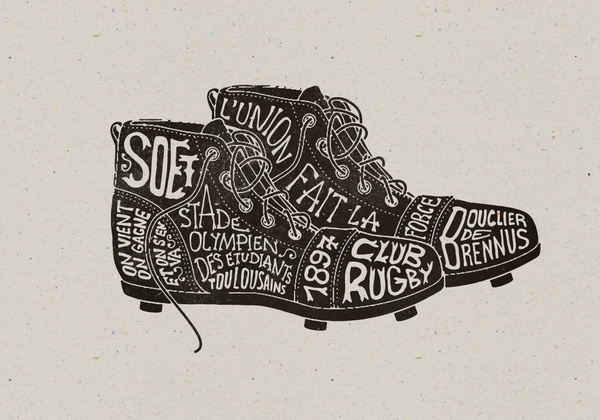 Toulouse SOET Section Rugby on the Behance Network #draw #illustration #shoes