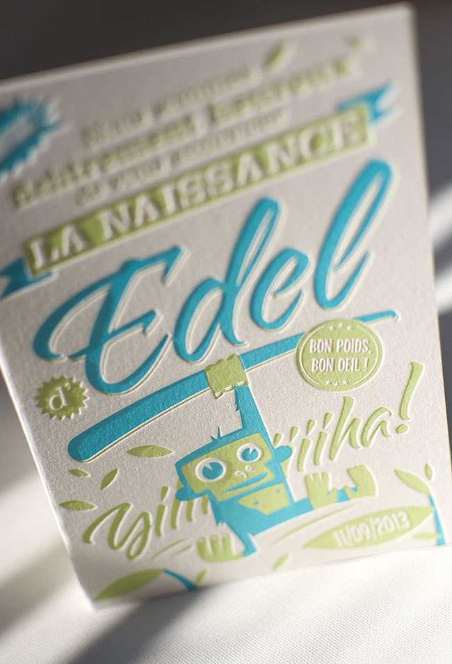 Edel birth announcement | Elegante Press #announcement #letterpress #baby