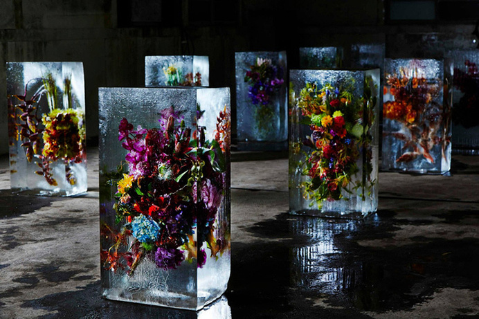 Azuma Makoto Sets Plants in Inorganic Space in "Iced Flowers" #azuma #melt #makoto #inorganic #iced #art #flowers