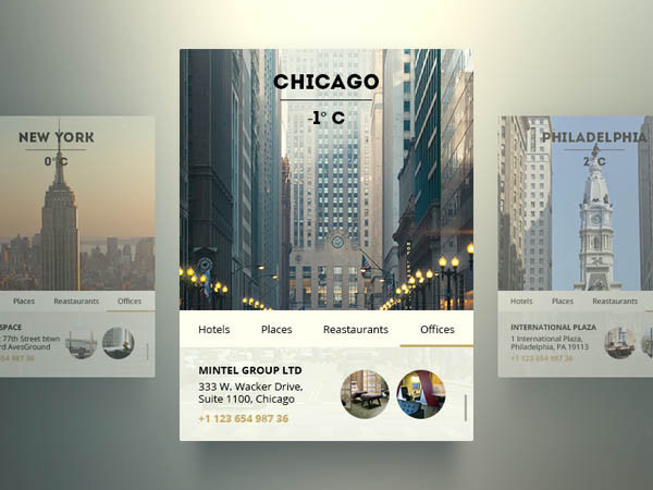 US City Widget - Weather Mobile App UI Design