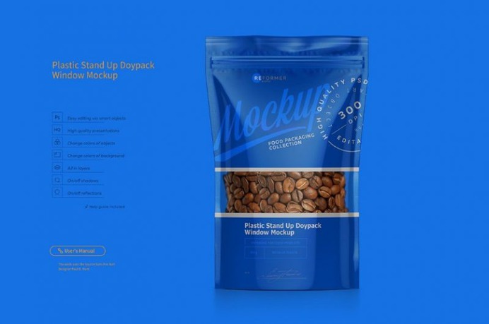 Plastic Stand Up Pouch Mockup