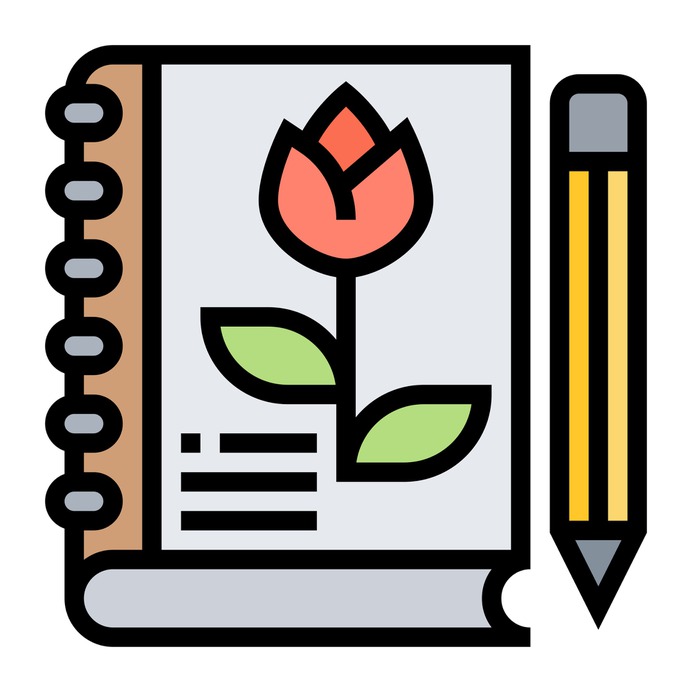 See more icon inspiration related to book, flower, pencil, memo, learning, pad, education, notes and interface on Flaticon.