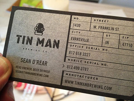 Tin Man Brewing Business Card #card #business #beer