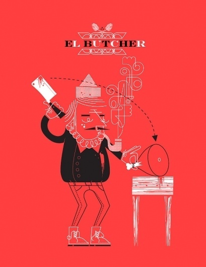 Alex Perez #butcher #line #red #alex #illustration #perez