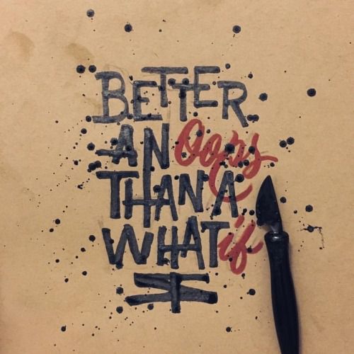 Better An Oops Than A What If - Happy Monday- #lettering #calligraphy #quote #typography #customtype #thedailytype #goodtype #50words #strengthinletters #graphicdesign #motivation #typematters #calligitype #slowroastedco #graphicdesign...
