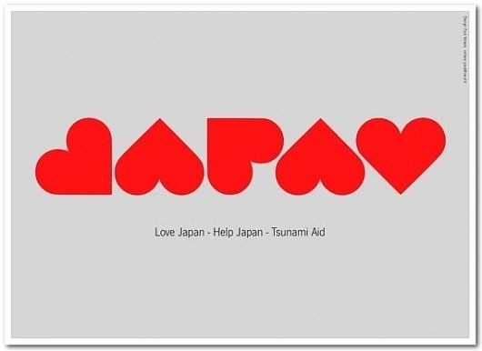 Creative Review - Love Japan - Help Japan poster #heart #japan #love