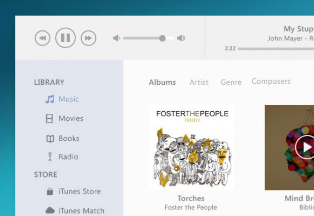Itunes music player flat style Free Psd. See more inspiration related to Music, Flat, Psd, Audio, Style, Player, Horizontal and Itunes on Freepik.