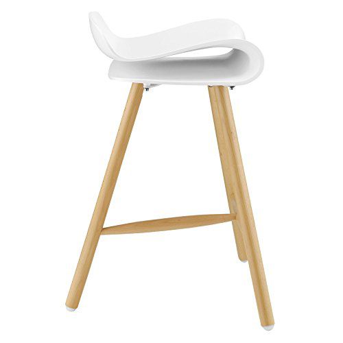 Tri-legged Curved Barstool in White