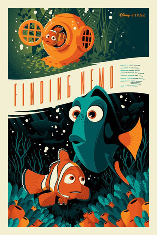 Poster Disney yang diciptakan kembali oleh Mondo-Finding Nemo #illustrator #poster