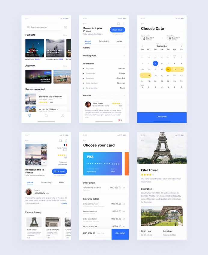 More pages from Travel booking app by Yushun