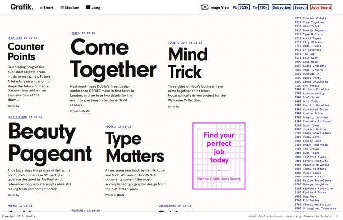 Grafik, inspiration N°452 published on The Gallery in date October 20th, 2015. #website