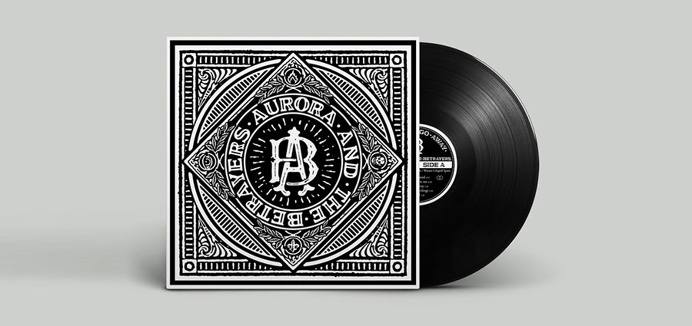logo, hipster, white, black, bold, record