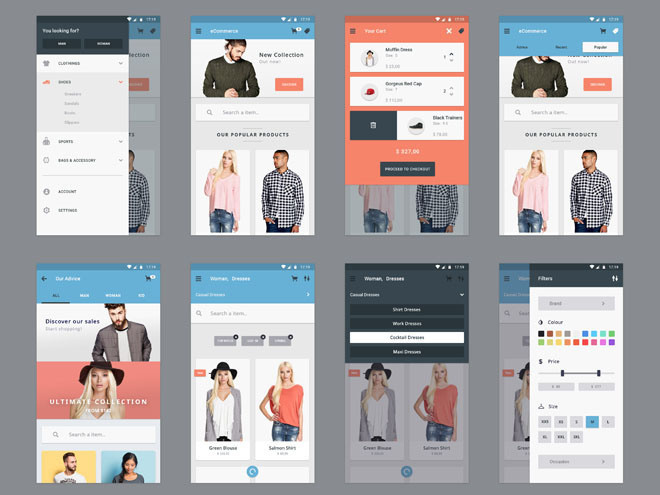 Materia : Free Ecommerce Mobile UI Kit