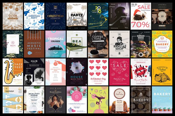 130 in 1 Poster & Flyer Design Templates Bundle on Behance