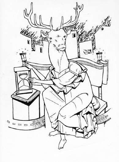 Imago cervus - numanhoid #deer #illustration #numanhoid #time #sodapuff