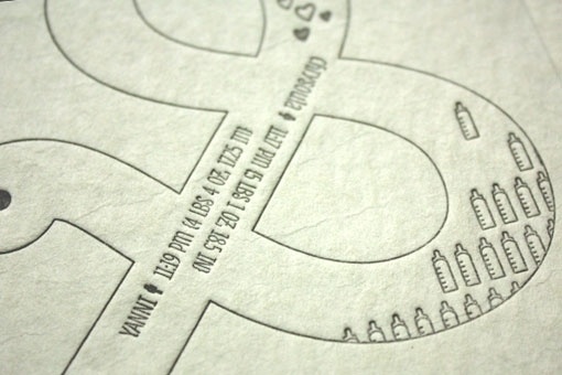 Design Work Life » Print In Cursive: Twin Birth Announcements #modern #design #graphic #letterpress #announcement
