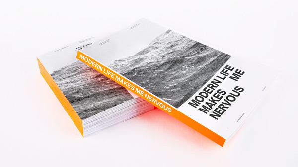 Modern Life Makes Me Nervous Cover #binding #silkscreen #fluorescent #orange #minimalist #neon