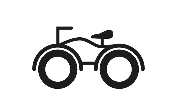 Three Hundred & Sixty Five #mark #white #black #symbol #bike #and #logo