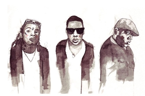 onebighappy illustrator #hiphop #illustration #ink #rappers