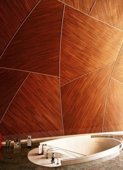 CJWHO ™ (Lobby of the Beijing Opera House by armando...) #house #design #interiors #wood #photography #architecture #china #opera #beijing