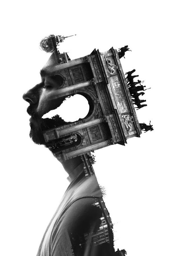 Dreamlike Double Exposure Shots That Blend People And Milan's Buildings - DesignTAXI.com