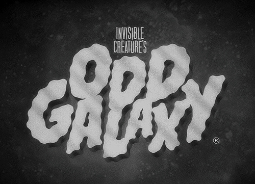 Invisible Creature Speaks #creature #movie #white #galaxy #design #graphic #fi #sci #black #b #and #invisible #typography