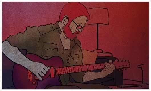 trying to think | Flickr - Photo Sharing! #guitar #daniel #illustration #petit
