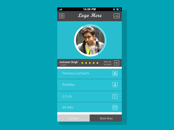 User Profile Screen For Mobile Apps