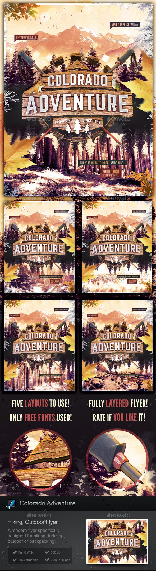 Hiking Adventure, Outdoor Flyer Template - Miscellaneous Events