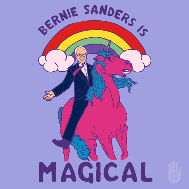 #feelthebern #bernie #sanders #poster #politics #america #rainbow #magical #unicorn