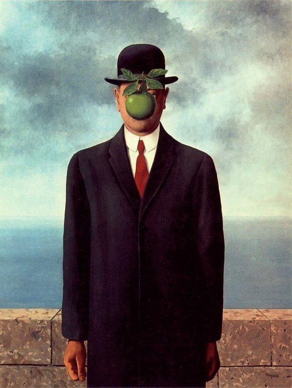 Surrealism painting called "The son of man" Rene Magritte #surrealism #surrealistic #painting #paintings