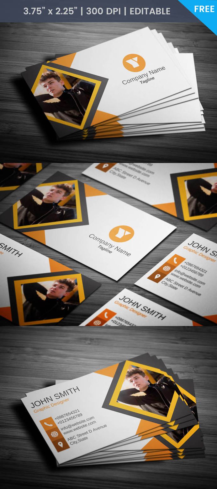 Free Journalist With Photo Business Card Template