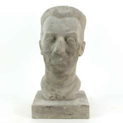 Harald Stephan: Frédéric Joliot-Curie, Portrait-Büste, Unikat