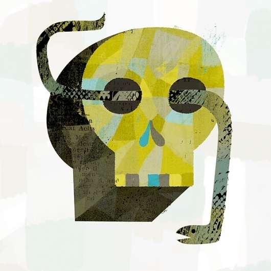 skull & snake | Dante Terzigni Illustration #snake #illustration #texture #skull
