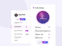 Settings ui white #profile #privacy #settings