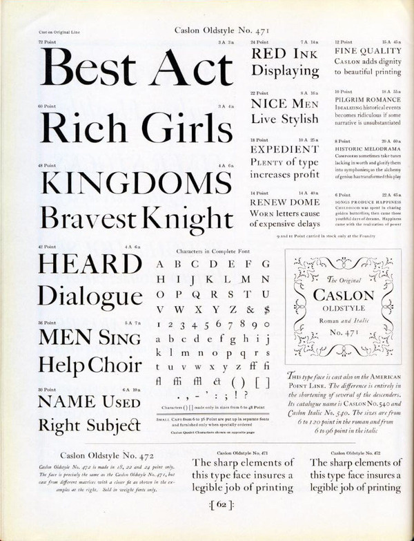 Caslon Oldstyle No. 471 #type #specimen #typography