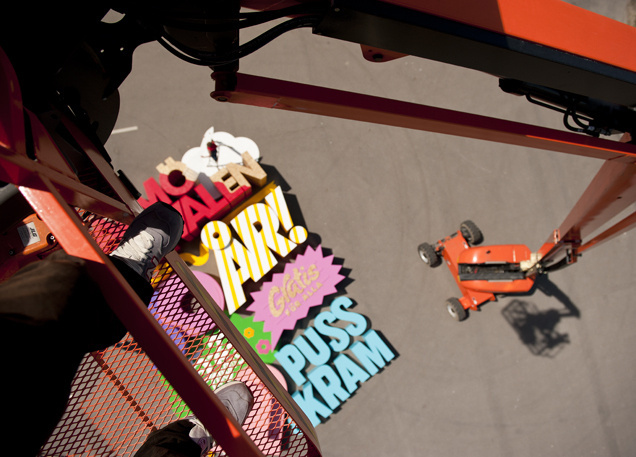Photography #giant #gigantic #installation #pink #design #graphic #snask #colorful #handmade #art #made #huge #type #hand #typography