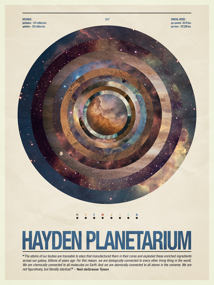 Hayden Planetarium. Poster, www.artams.com #hayden #artams #scime #design #graphic #space #anthony #planetarium #poster #planets